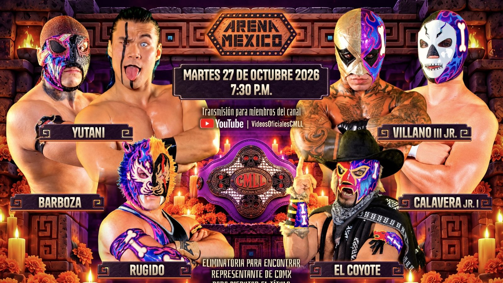 CMLL Dia De Muertos 2026 Card Set For Arena Mexico
