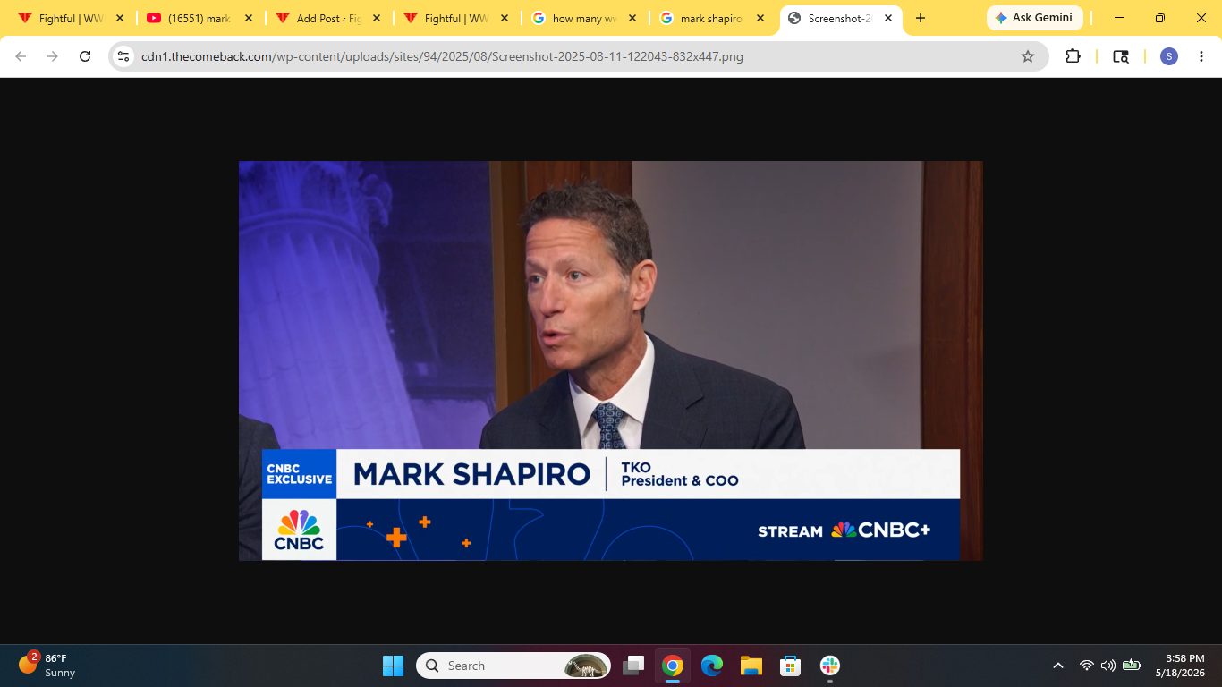 TKO's Mark Shapiro Discusses Middle East Event Safety